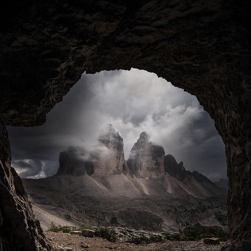 Tre Cime Through Rock Arch