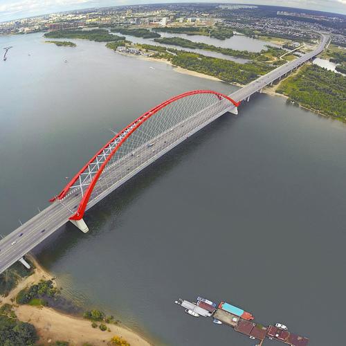 Бугринский мост с высоты птичьего полета.