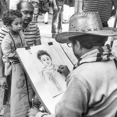Creating human art by the creator's creation