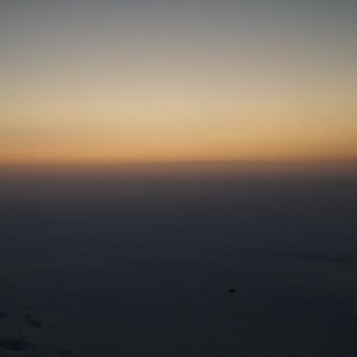 Морозный закат в тумане