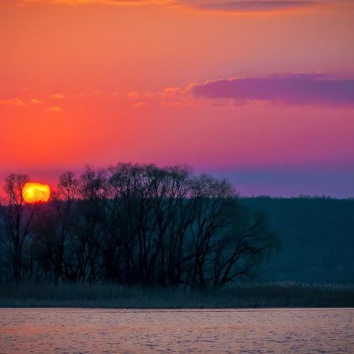 Sunset on the river