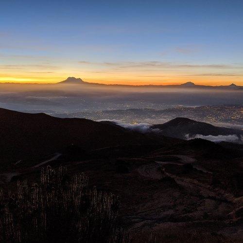 Dawn on the top of Guagua Pichincha, Ecuador