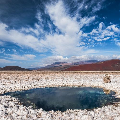 Little lagoon in a blanket of salt.