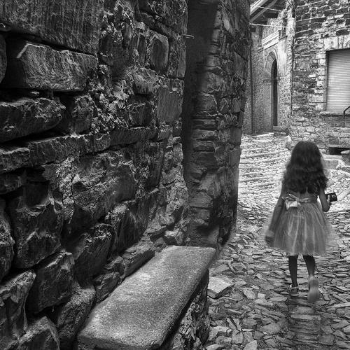 Walking in the village