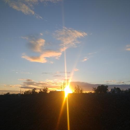 Sunset at village