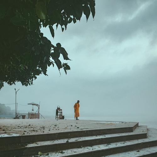 A saint and holy ganga