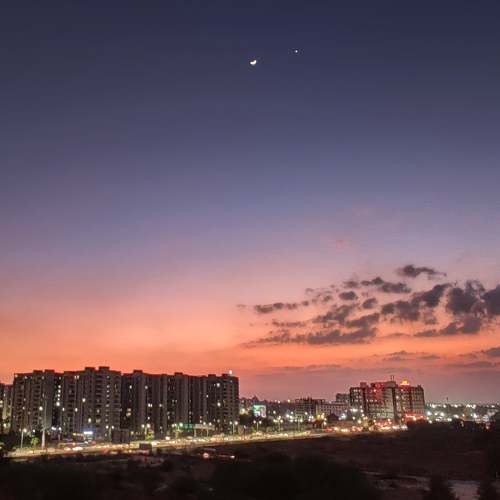 Sunset with evening sky romance