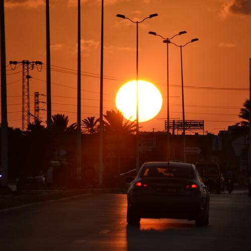 sunset on the way