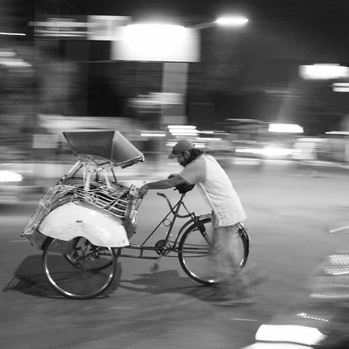 old man with his rickshaw