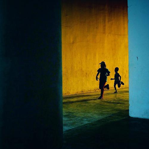 playing in the hallway