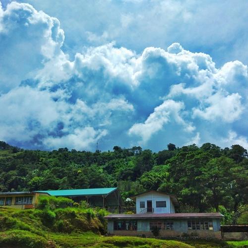 Clouds and mountains interwoven
