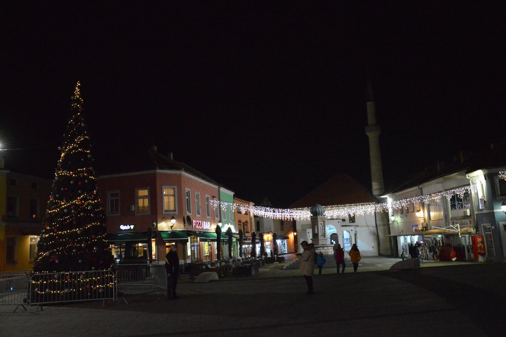 The city of Tuzla at night.