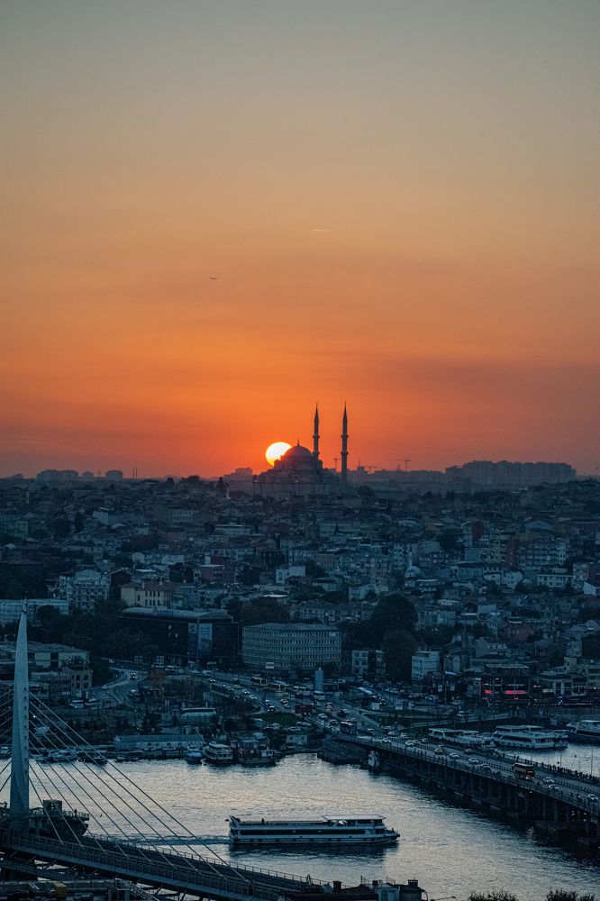 The majestic Sunset in Istanbul, Turkey