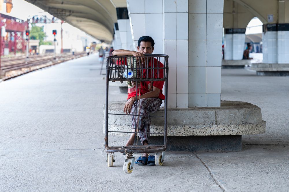 A Coolie and His Trolley