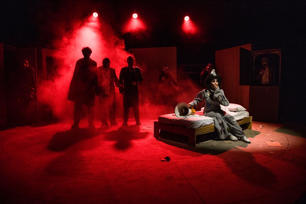 A scene from the play by Josef Ka