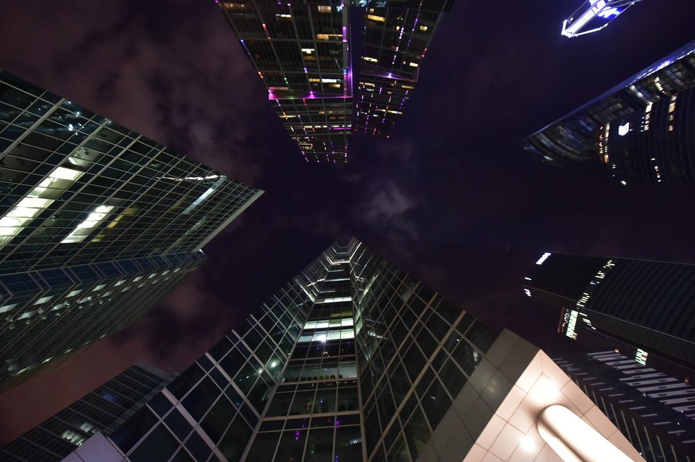 Москва Сити ночь.