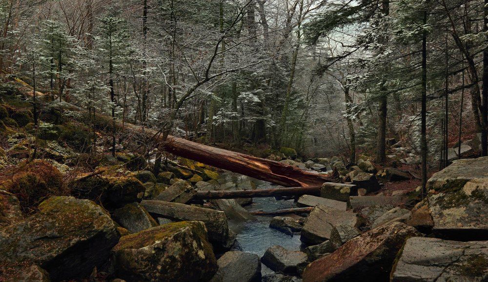Первый снег в горах.