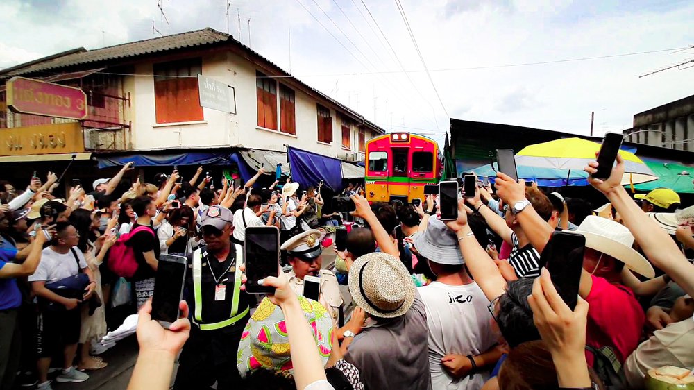 A day in Train Market Thailand