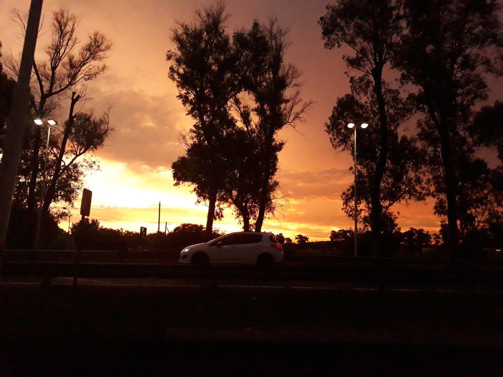 Atardecer en la ruta